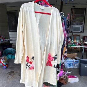 Floral Cream Cardigan Sweater
